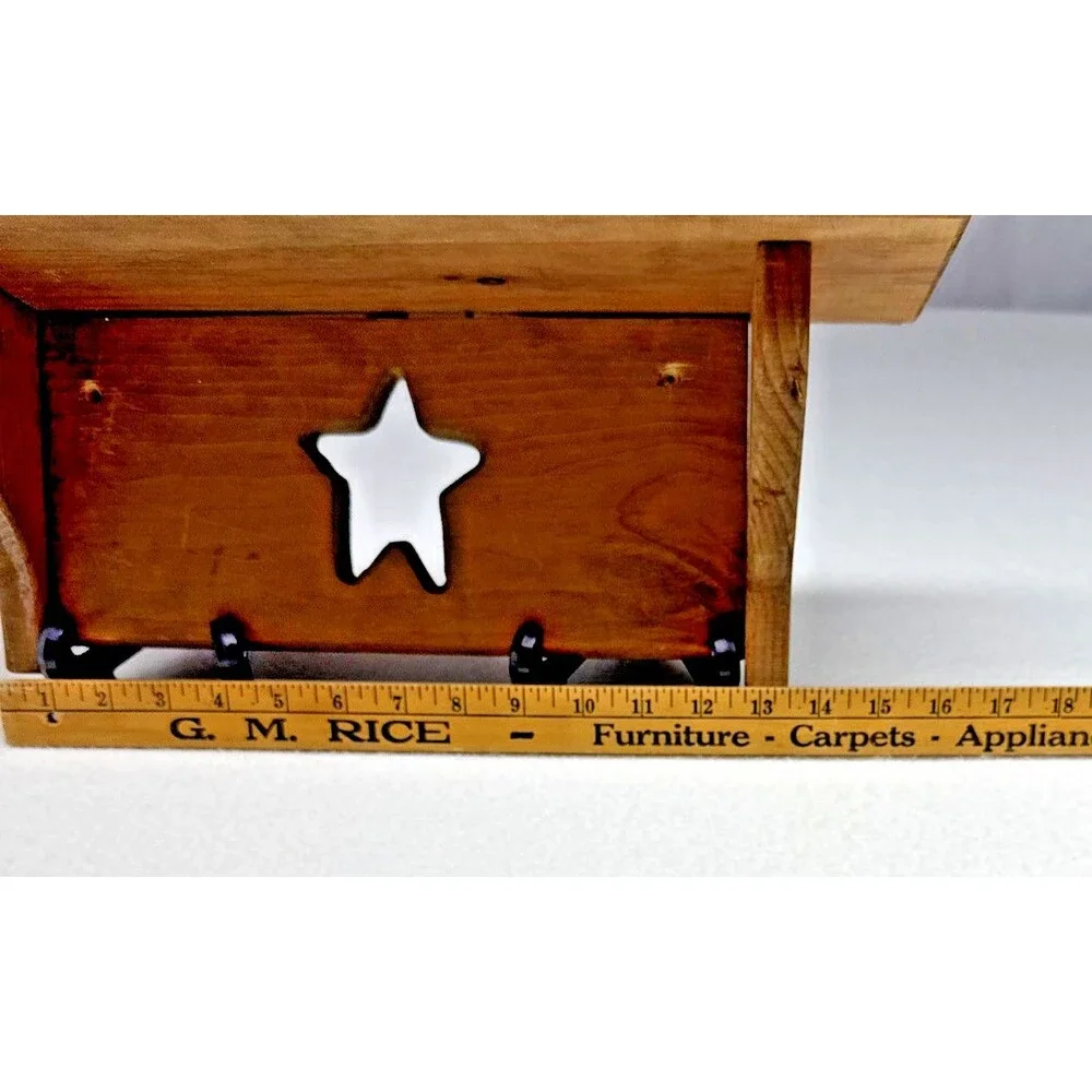 Wood Wall Shelf Star Cutout Primitive Country Farmhouse Rustic 18